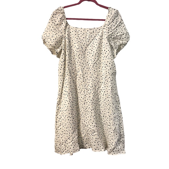 NWT Loft White/Black Dotted Flared Dress size 14 - Picture 3 of 16